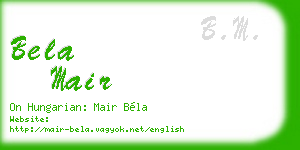 bela mair business card